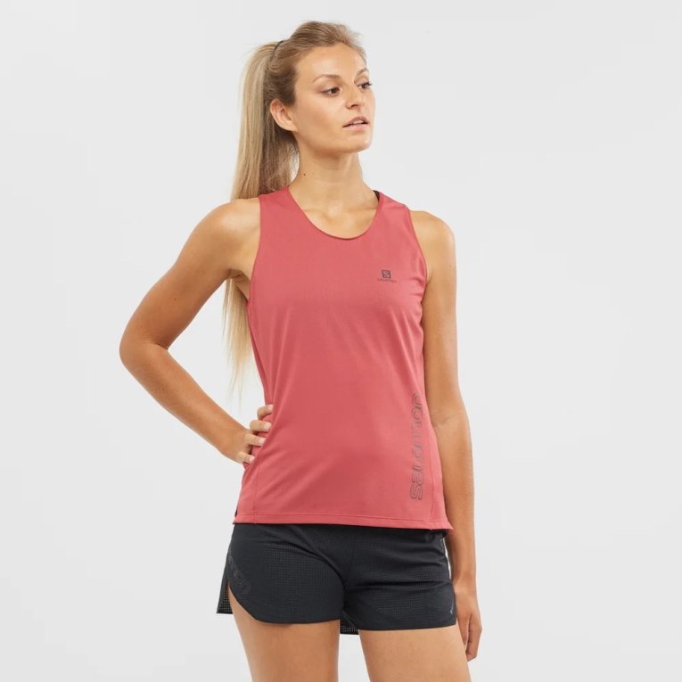 Pink Salomon Sense Aero Women\'s Tanks | PH 51209I